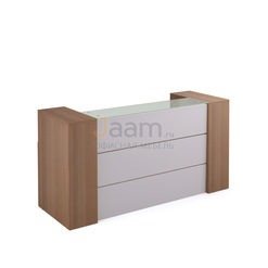 Стойка ресепшн Стойка регистрационная со стеклом и двумя шкафами для документов PZ/R202/3