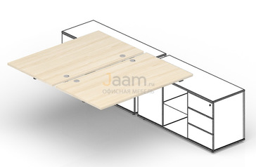 Мебель для персонала Приставной элемент (4 громмета) ST2TPG128FU
