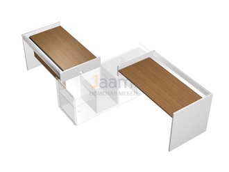 Мебель для персонала Рабочая станция (2х120) левая на опорах ДСП с ProSystem без тумб КВ 1506 БН