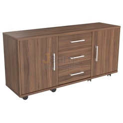 Кабинет руководителя Офисная тумба стационарная для оргтехники, 3 ящика (верхний замок), две двери 19201