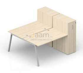 Мебель для персонала Составной стол с приставными шкафами Tower (4 громмета) AR2TPG168T112