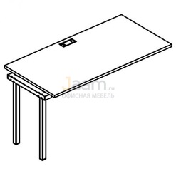 Мебель для персонала Секция стола рабочей станции на металлокаркасе DUE Б2 014-1 БП