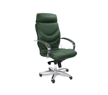 Кресло для руководителя LEEDS CHROME A кожа+кож.зам.