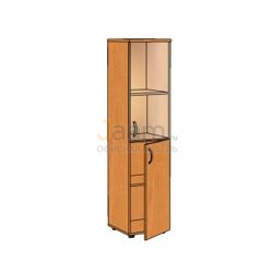 Мебель для персонала Офисный шкаф узкий, низкий со стеклом ЛФ229