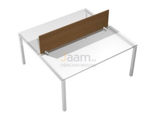 Мебель для персонала Экран настольный фронтальный (ДСП) для рабочей станции с кронштейнами крепления (белый премиум) КВ 813 БП